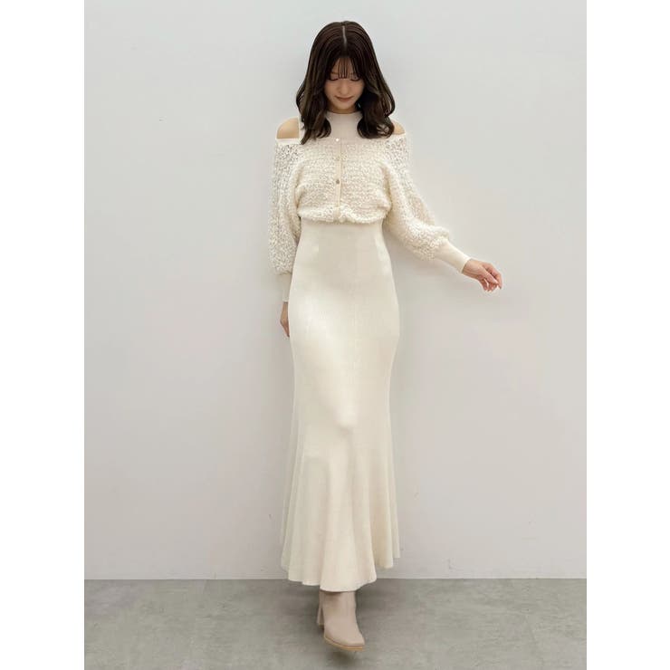 ツイードニットカーデドッキングマーメイドニットワンピース | MERCURYDUO | 詳細画像26 