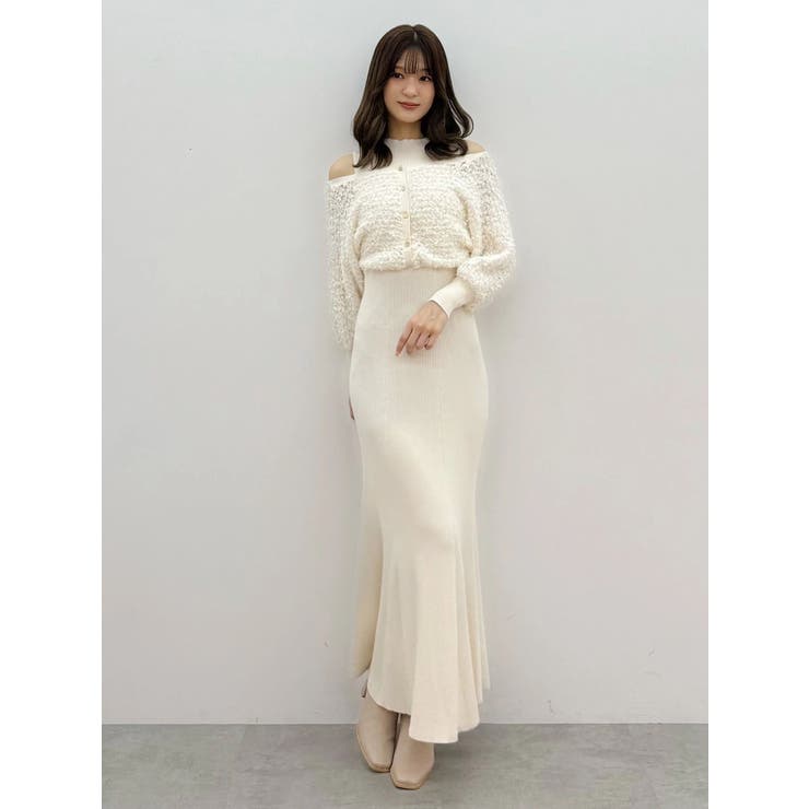 ツイードニットカーデドッキングマーメイドニットワンピース | MERCURYDUO | 詳細画像27 