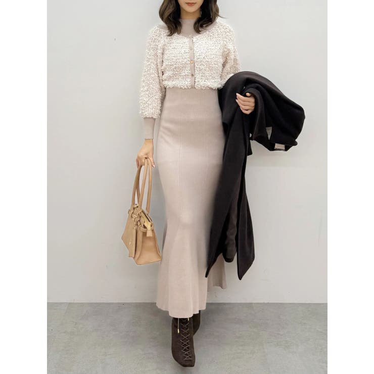 ツイードニットカーデドッキングマーメイドニットワンピース | MERCURYDUO | 詳細画像32 