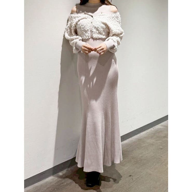 ツイードニットカーデドッキングマーメイドニットワンピース | MERCURYDUO | 詳細画像35 