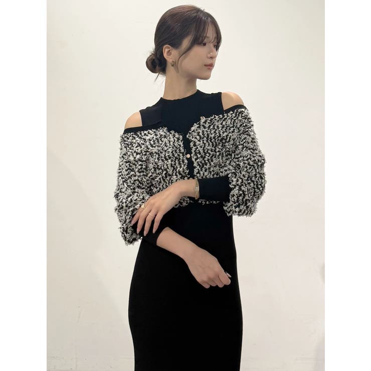 ツイードニットカーデドッキングマーメイドニットワンピース | MERCURYDUO | 詳細画像36 