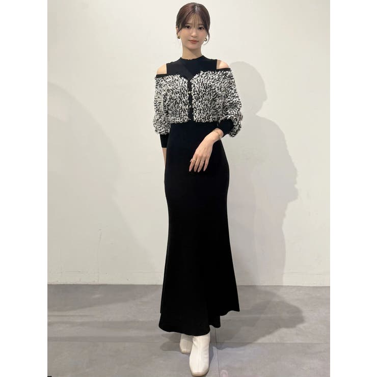 ツイードニットカーデドッキングマーメイドニットワンピース | MERCURYDUO | 詳細画像39 