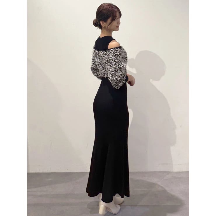 ツイードニットカーデドッキングマーメイドニットワンピース | MERCURYDUO | 詳細画像40 