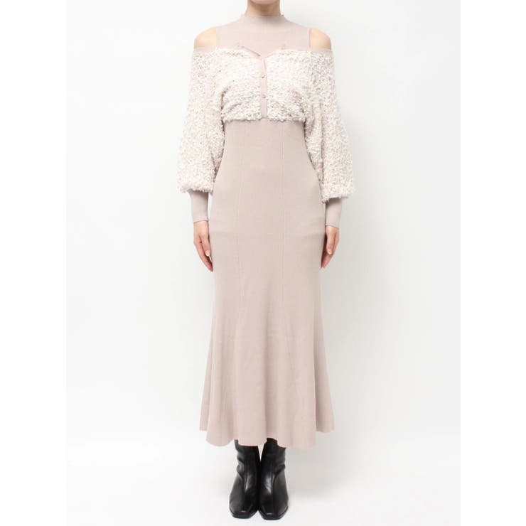 ツイードニットカーデドッキングマーメイドニットワンピース | MERCURYDUO | 詳細画像42 