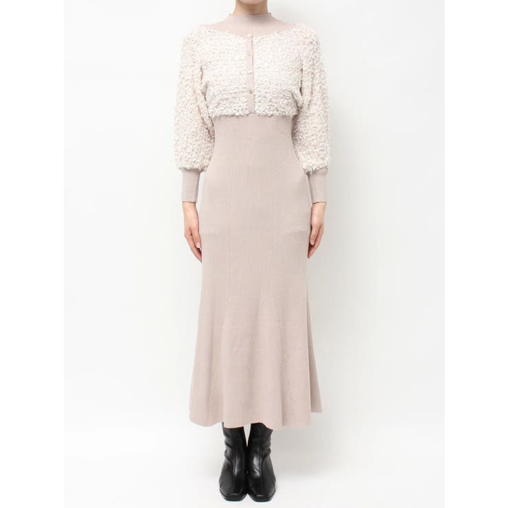 ツイードニットカーデドッキングマーメイドニットワンピース | MERCURYDUO | 詳細画像49 