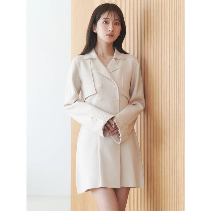 アイボリー | ニットジャケットミニワンピース | MERCURYDUO