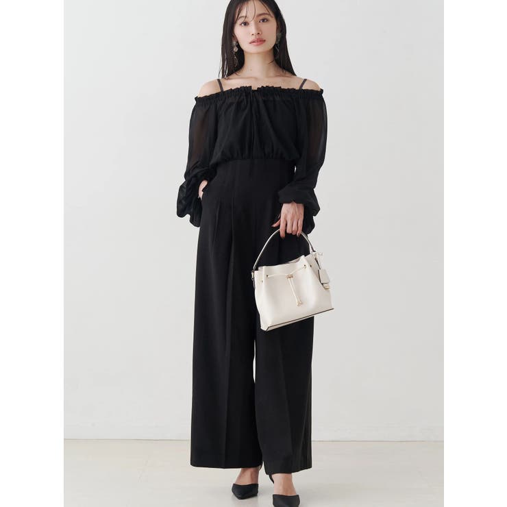 ブラック | ボリュームスリーブドッキングロンパース | MERCURYDUO