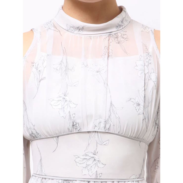 花柄バックレースアップロングスリーブワンピース | MERCURYDUO | 詳細画像40 