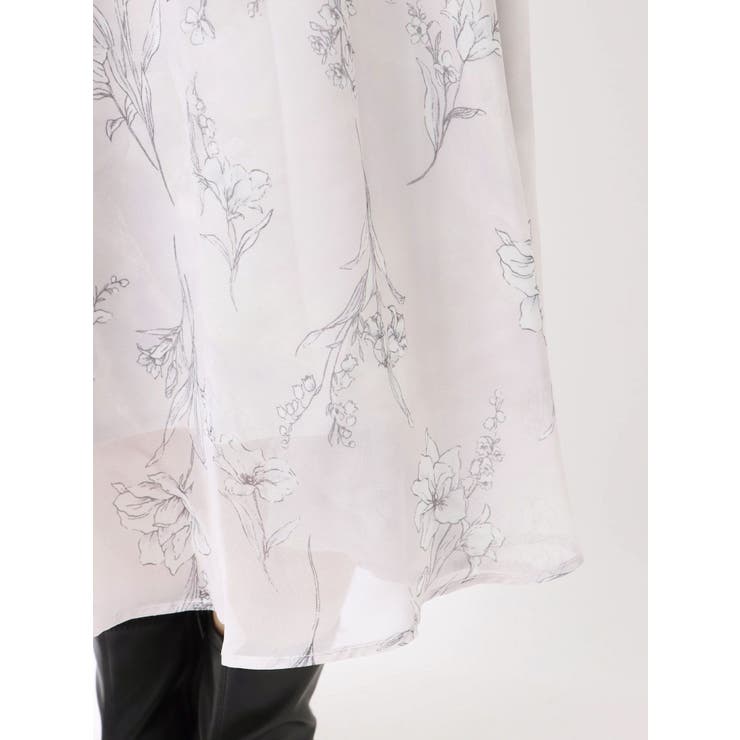 花柄バックレースアップロングスリーブワンピース | MERCURYDUO | 詳細画像42 