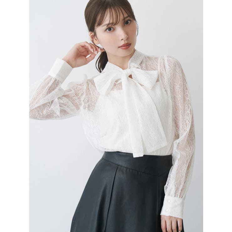 2WAYバックリボンレースブラウス | MERCURYDUO | 詳細画像4 