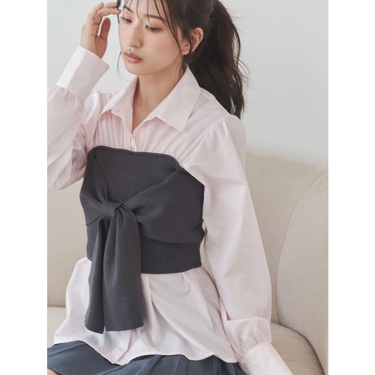 ピンク | ビスチェドッキングシャツ | MERCURYDUO