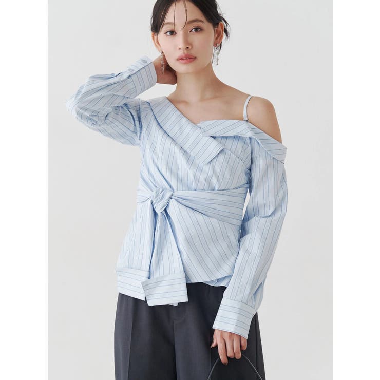 アイスブルー | アシメツイストシャツ | MERCURYDUO