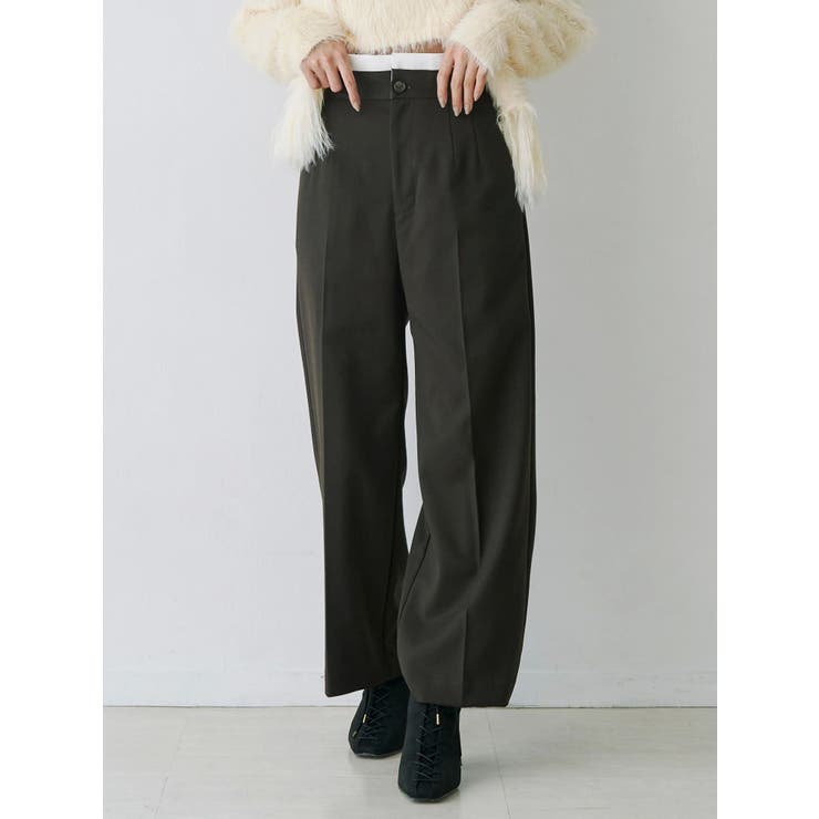 ブラウン | フェイクウール折返しベルトパンツ | MERCURYDUO