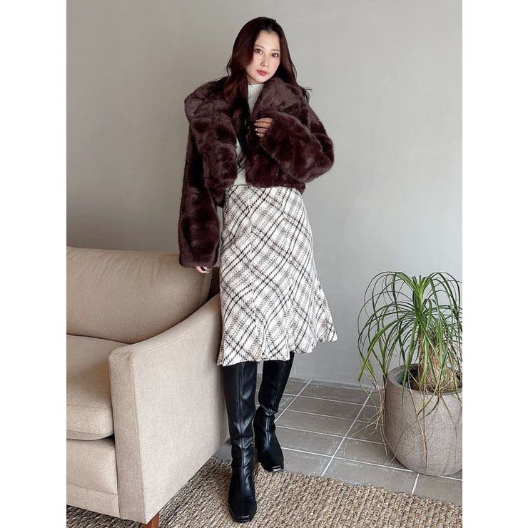 オリジナルロービングチェックニーレングススカート | MERCURYDUO | 詳細画像18 