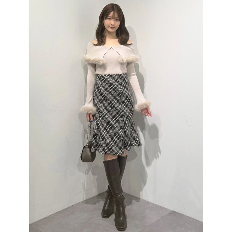 オリジナルロービングチェックニーレングススカート | MERCURYDUO | 詳細画像21 