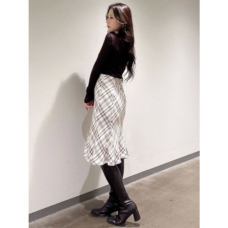 オリジナルロービングチェックニーレングススカート | MERCURYDUO | 詳細画像24 