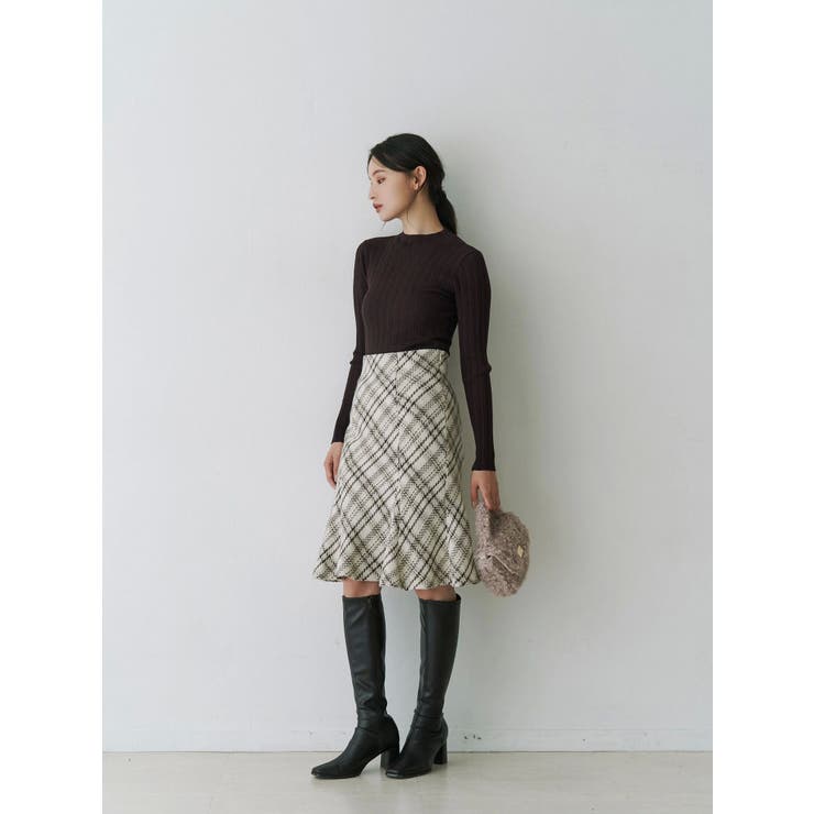 オリジナルロービングチェックニーレングススカート | MERCURYDUO | 詳細画像7 