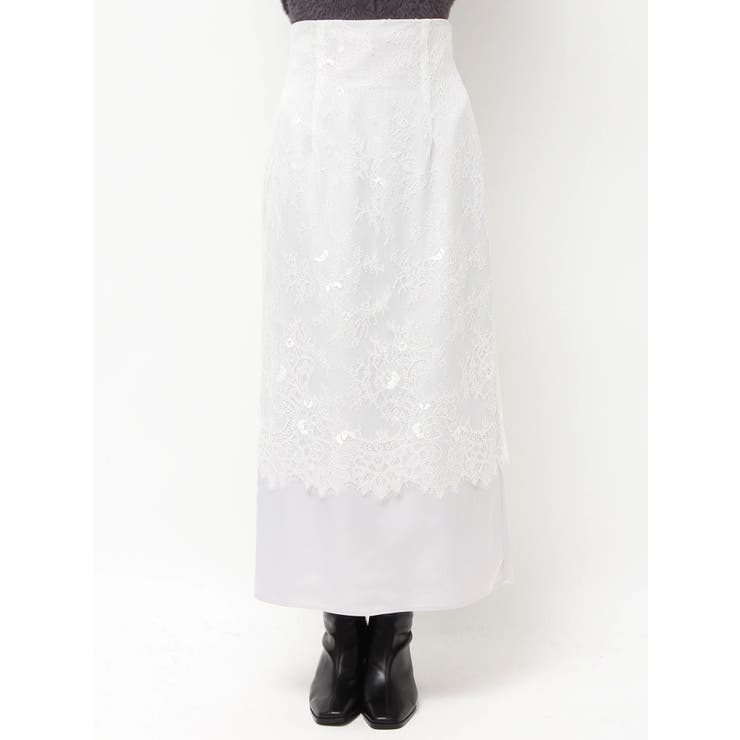 レースレイヤードナロースカート | MERCURYDUO | 詳細画像13 