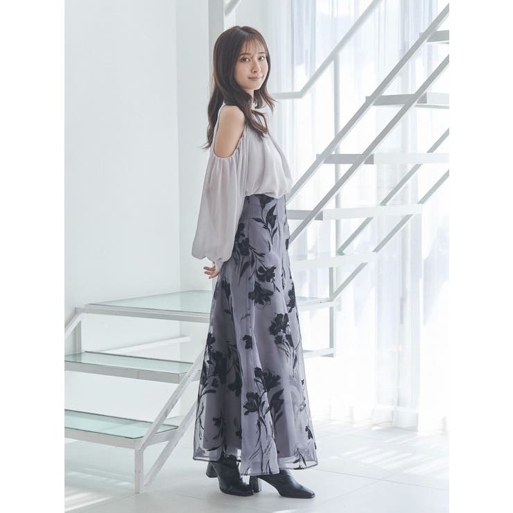 フロッキープリントフレアスカート | MERCURYDUO | 詳細画像11 