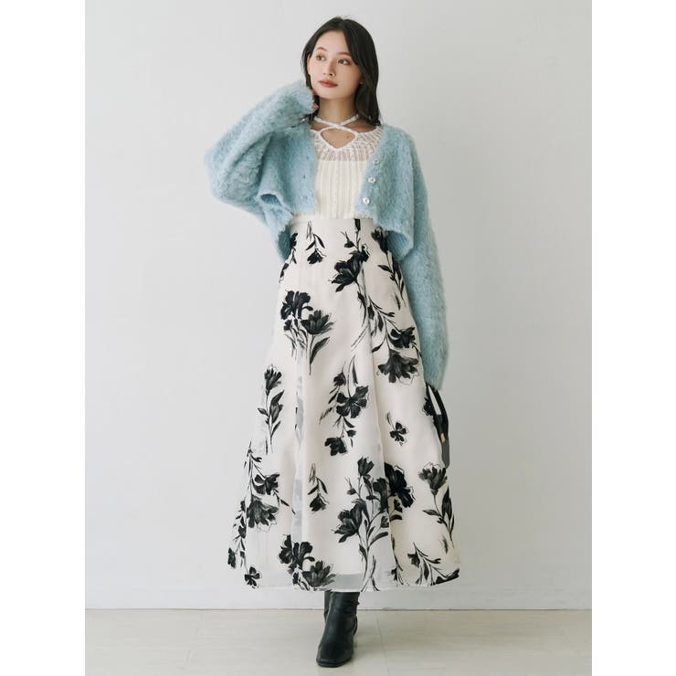 フロッキープリントフレアスカート | MERCURYDUO | 詳細画像22 