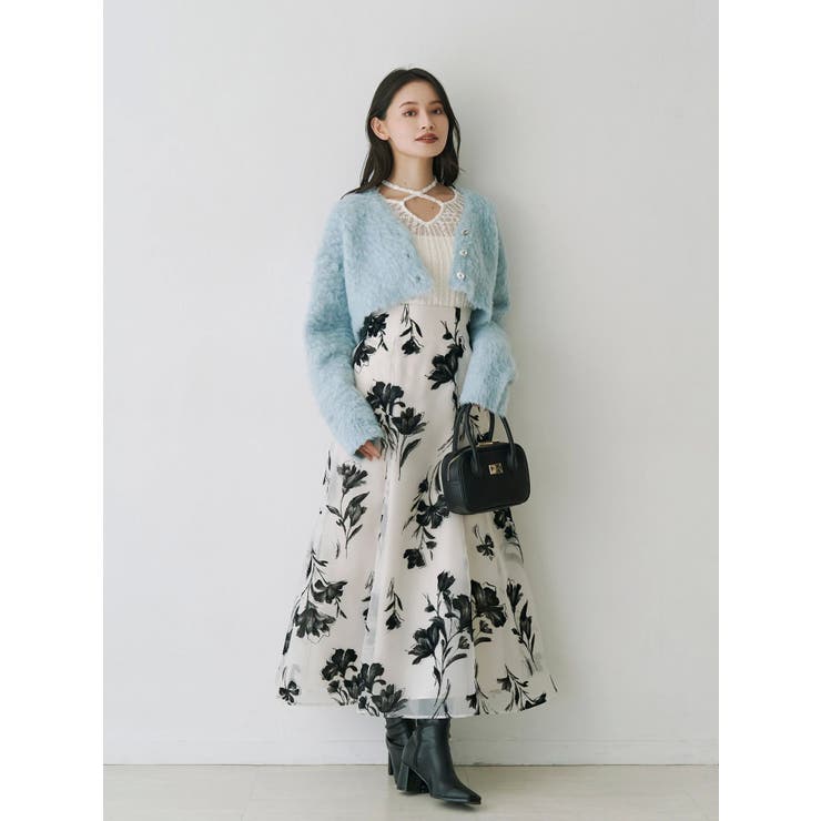 フロッキープリントフレアスカート | MERCURYDUO | 詳細画像24 