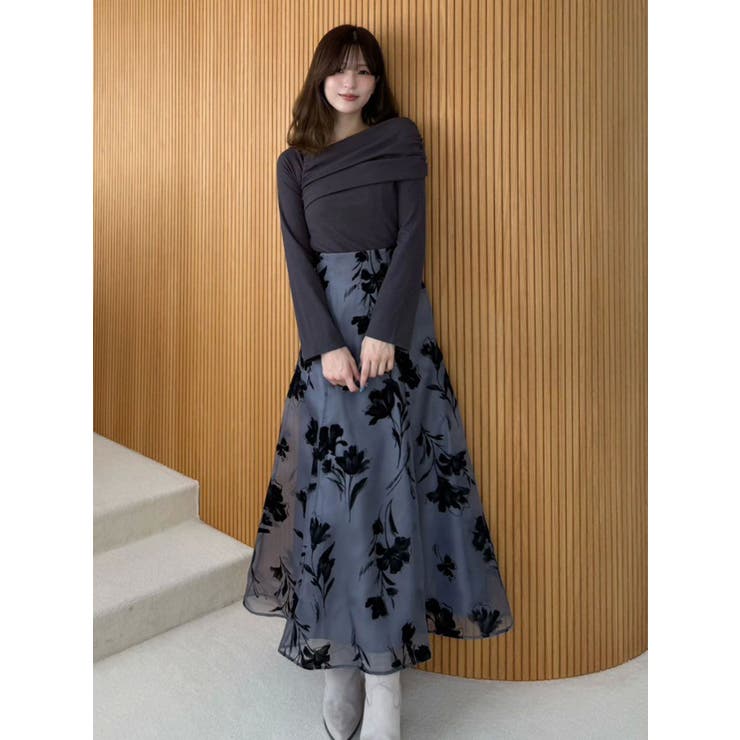 フロッキープリントフレアスカート | MERCURYDUO | 詳細画像26 