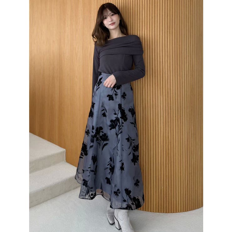 フロッキープリントフレアスカート | MERCURYDUO | 詳細画像27 