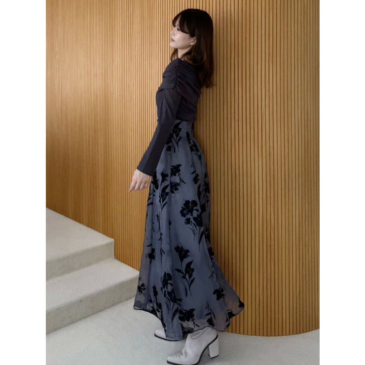 フロッキープリントフレアスカート | MERCURYDUO | 詳細画像28 