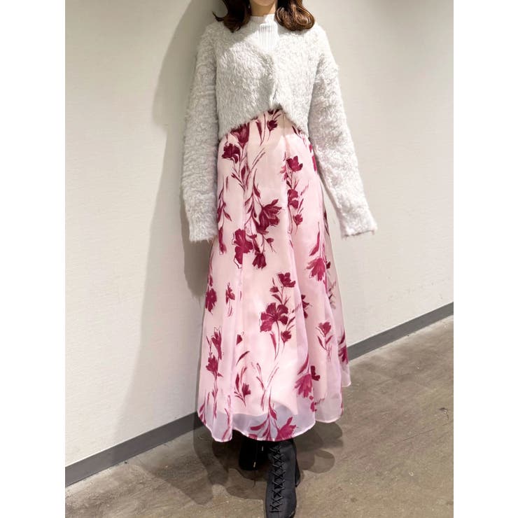 フロッキープリントフレアスカート | MERCURYDUO | 詳細画像36 