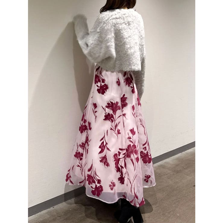 フロッキープリントフレアスカート | MERCURYDUO | 詳細画像37 