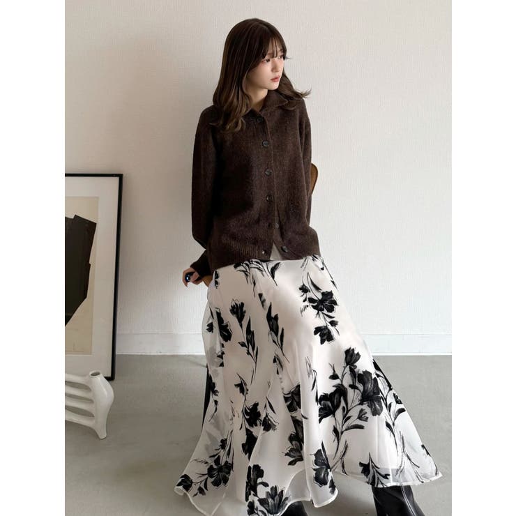 フロッキープリントフレアスカート | MERCURYDUO | 詳細画像38 