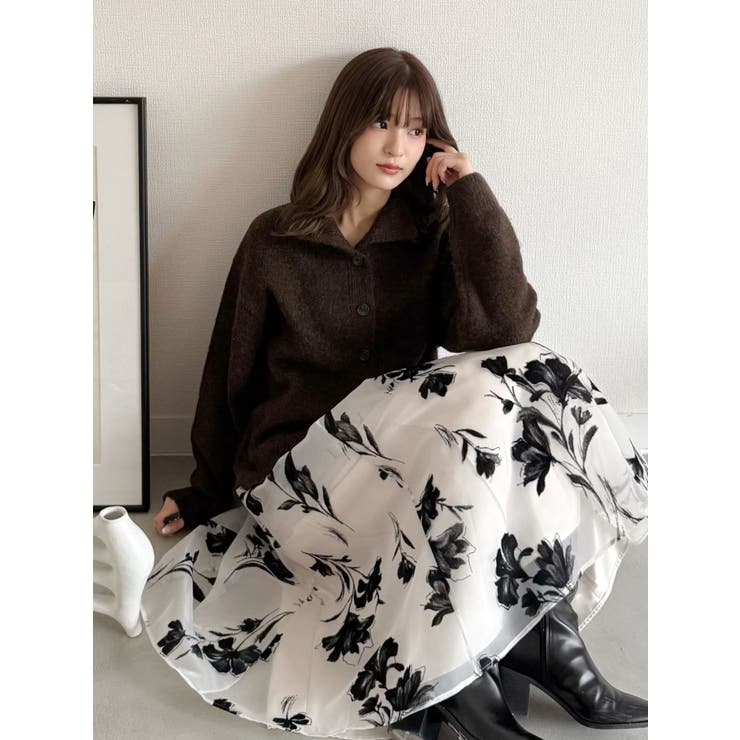 フロッキープリントフレアスカート | MERCURYDUO | 詳細画像40 