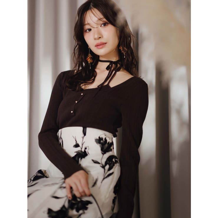 フロッキープリントフレアスカート | MERCURYDUO | 詳細画像6 