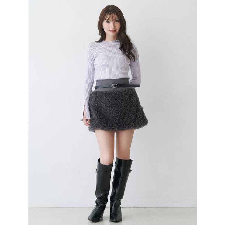 プードルファーライクミニスカート | MERCURYDUO | 詳細画像4 