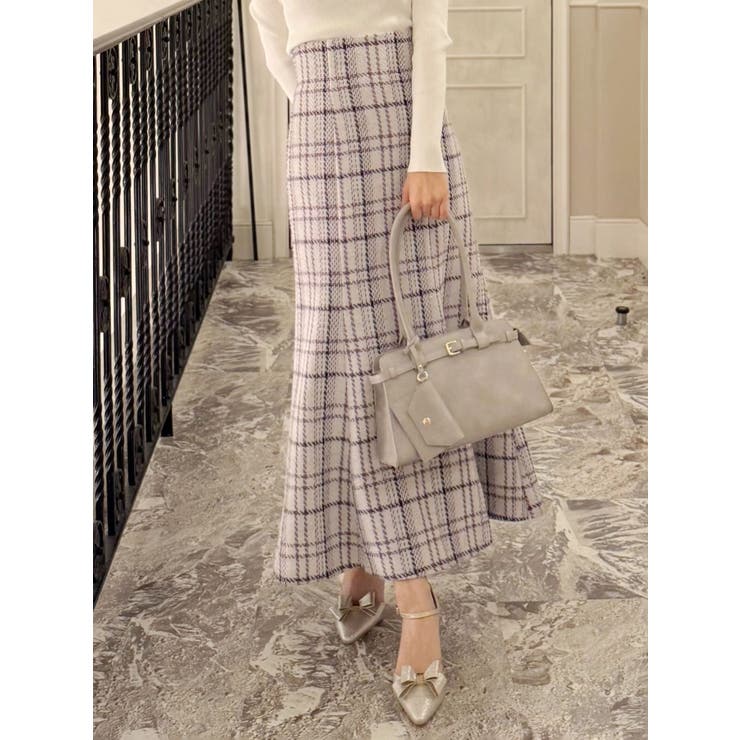 パープル | オリジナルロービングチェックマーメイドスカート | MERCURYDUO