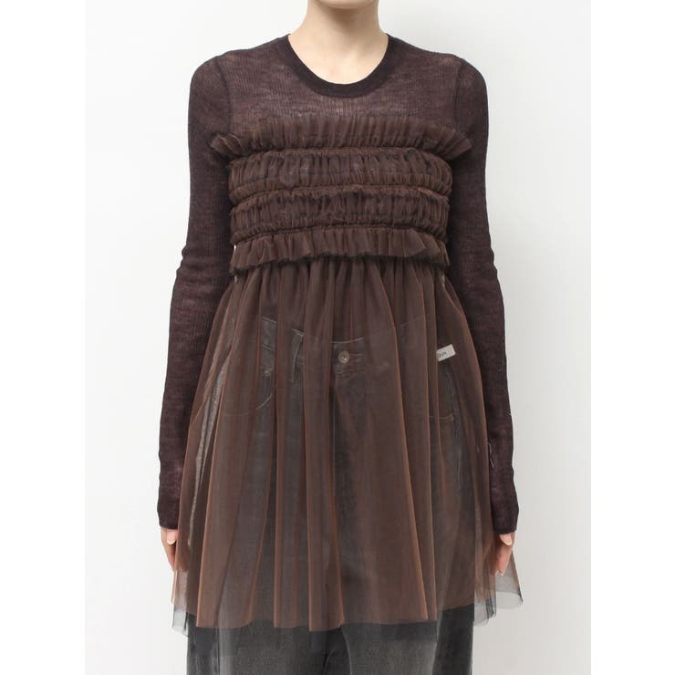 【OUNNOUN】チュールギャザーマルチウェイビスチェ | MERCURYDUO | 詳細画像10 