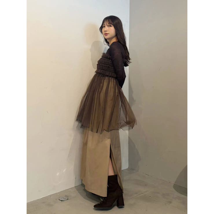 【OUNNOUN】チュールギャザーマルチウェイビスチェ | MERCURYDUO | 詳細画像9 