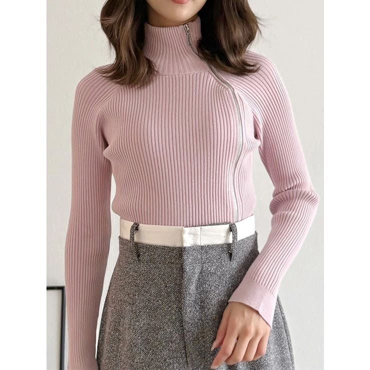 【WEB限定カラーあり】ハイツイストアシメZIPニット | MERCURYDUO | 詳細画像25 