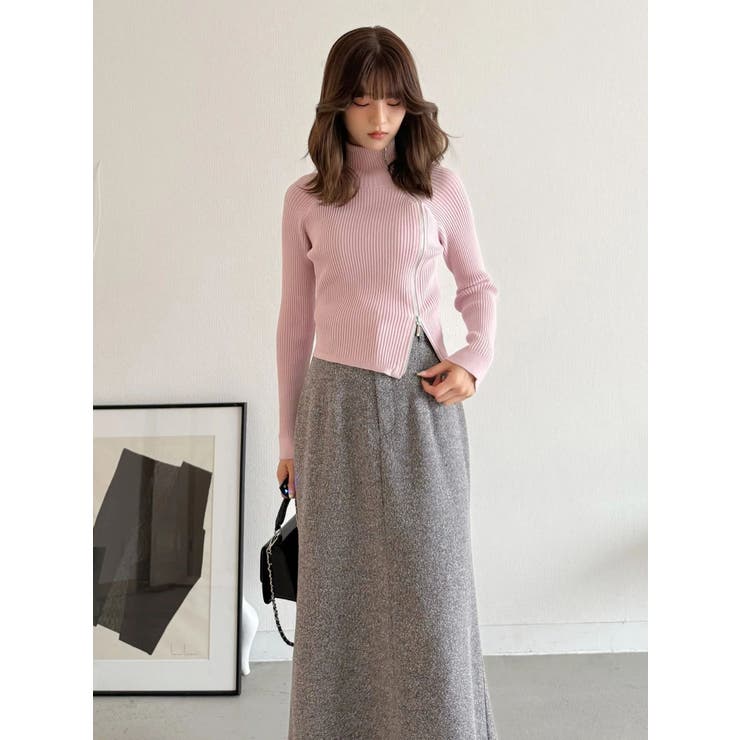 【WEB限定カラーあり】ハイツイストアシメZIPニット | MERCURYDUO | 詳細画像28 