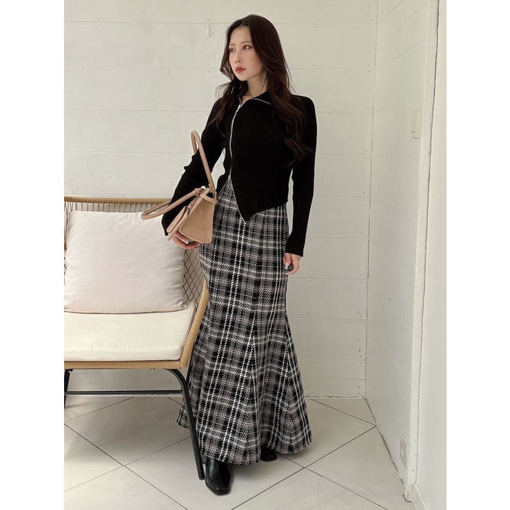 【WEB限定カラーあり】ハイツイストアシメZIPニット | MERCURYDUO | 詳細画像32 