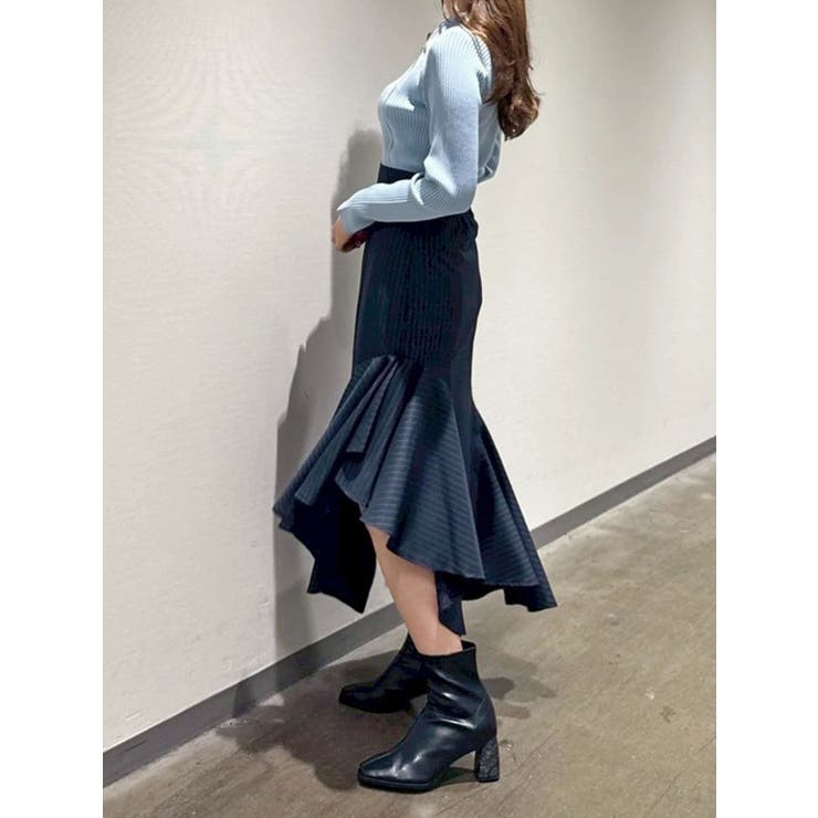 【WEB限定カラーあり】ハイツイストアシメZIPニット | MERCURYDUO | 詳細画像38 