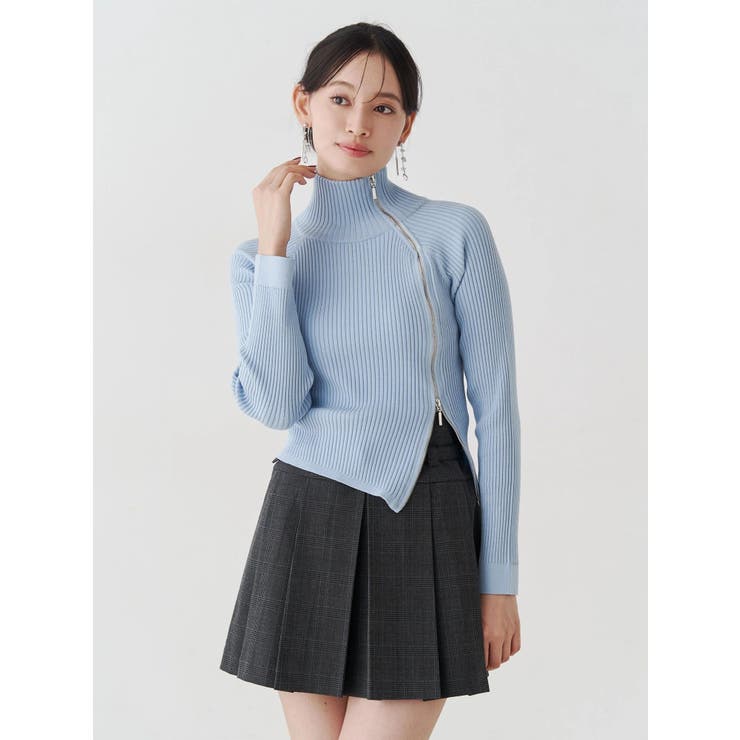 【WEB限定カラーあり】ハイツイストアシメZIPニット | MERCURYDUO | 詳細画像9 