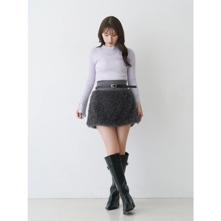 フレアスリーブハイネックリブニット | MERCURYDUO | 詳細画像22 