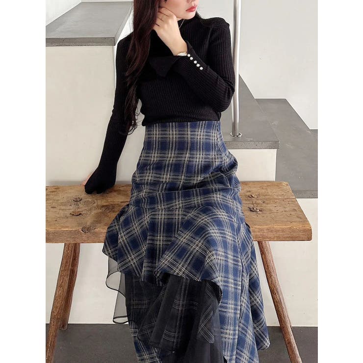 フレアスリーブハイネックリブニット | MERCURYDUO | 詳細画像36 