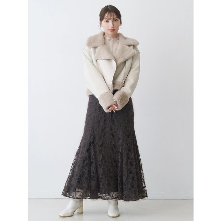 フレアスリーブハイネックリブニット | MERCURYDUO | 詳細画像8 