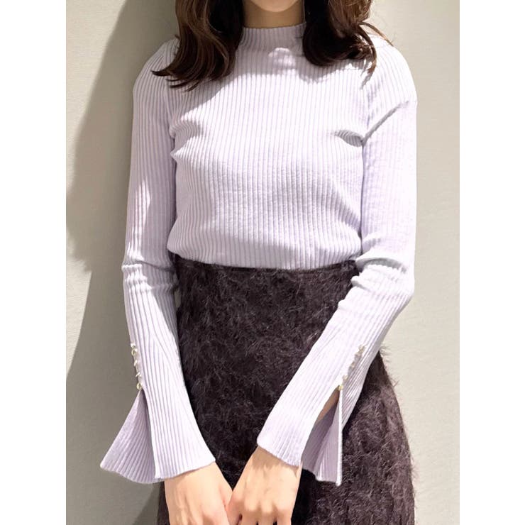 ラベンダー | フレアスリーブハイネックリブニット | MERCURYDUO