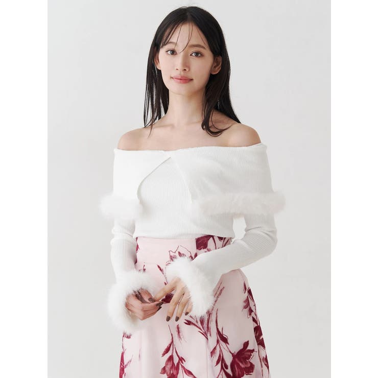 【WEB限定カラーあり】フェイクファートリミングニット | MERCURYDUO | 詳細画像18 