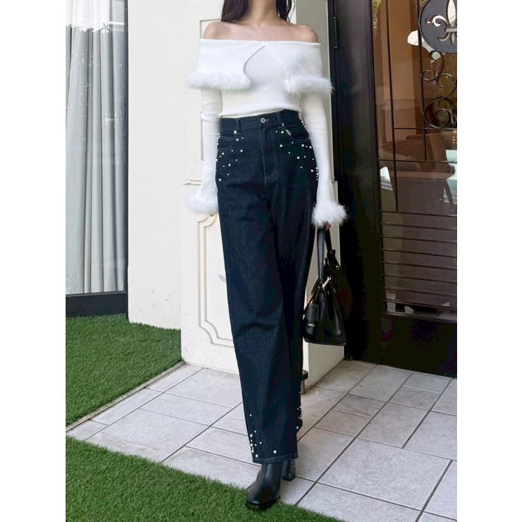 【WEB限定カラーあり】フェイクファートリミングニット | MERCURYDUO | 詳細画像20 