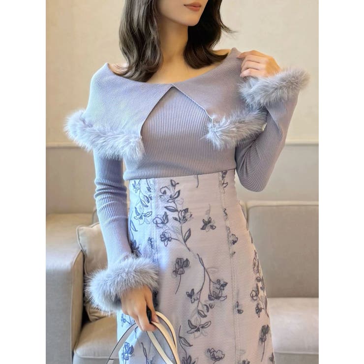 【WEB限定カラーあり】フェイクファートリミングニット | MERCURYDUO | 詳細画像21 