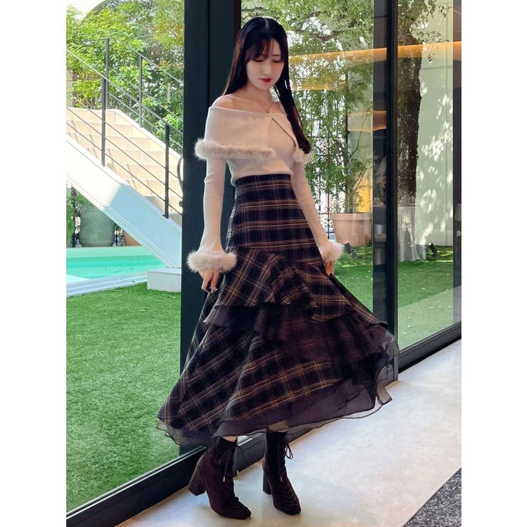 【WEB限定カラーあり】フェイクファートリミングニット | MERCURYDUO | 詳細画像27 